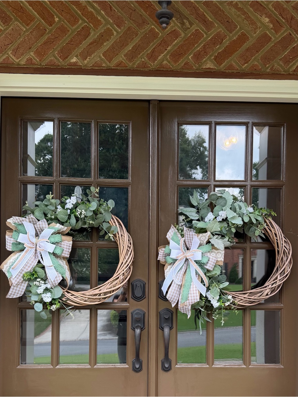 Eucalyptus Grapevine Wreath with Pastel Bow - Home Holiday